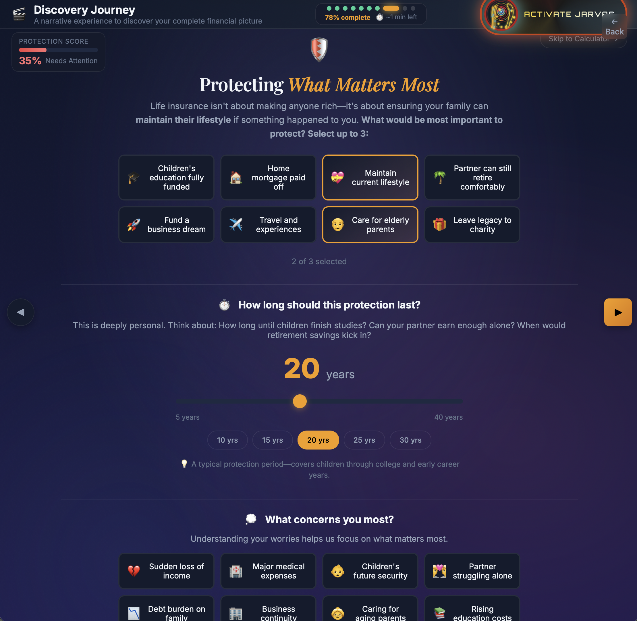 Discovery Journey — interactive needs analysis — view 4